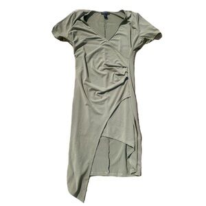 💜 Streetwear Society Olive Green Wrap-Style Dress | Size Large